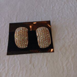 Two Sets of Christian Dior Gold Tone Rhinestone Earrings.
